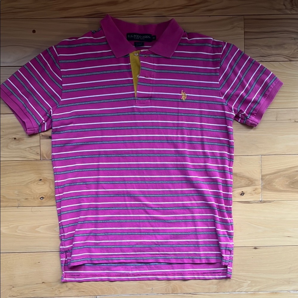 U.S. Polo Assn. Pink and Yellow Polo Shirt